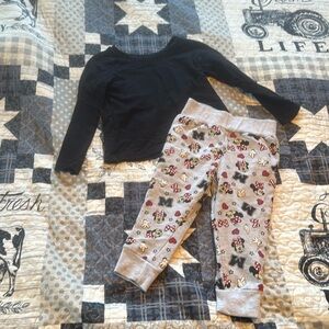 Minnie bottoms with a black shirt